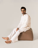 White on white linen kurta