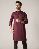 DIFFUSION HAND-EMBROIDERED WINE KURTA