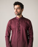 DIFFUSION HAND-EMBROIDERED WINE KURTA
