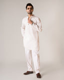 White on white linen kurta