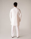 White on white linen kurta