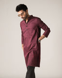 DIFFUSION HAND-EMBROIDERED WINE KURTA
