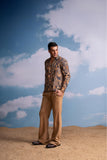 BROWN GEOMETRIC PRINT SHACKET
