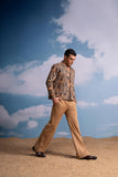 BROWN GEOMETRIC PRINT SHACKET