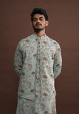 Mist Kurta with white Pajama set