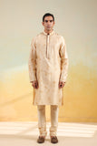 Brown Shibori Quilted Bandi Kurta Set
