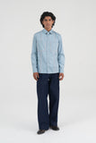 Piped Cotton Satin Shirt
