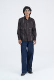 Piped Cotton Satin Shirt