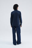 Piped Cotton Satin Shirt