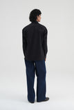 Embroidered Drop-Shoulder Cotton Satin Shirt