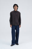 Embroidered Drop-Shoulder Cotton Satin Shirt