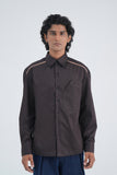 Embroidered Drop-Shoulder Cotton Satin Shirt