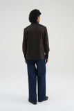 Panelled Embroidered Cotton Satin Shirt