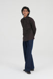 Panelled Embroidered Cotton Satin Shirt
