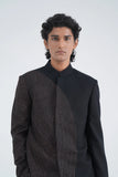 Asymmetric Embroidered Summer Wool Bandhgala