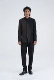Asymmetric Embroidered Summer Wool Bandhgala