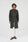Abstract Floral Print Kurta Set