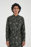 Abstract Floral Print Kurta Set