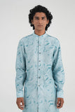 Abstract Floral Print Kurta Set
