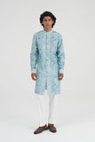 Abstract Floral Print Kurta Set
