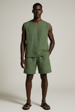 Embroidered Tank - Sage