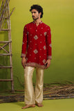 FIZA RED SHORT KURTA SET
