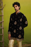 TAJ BLACK SHORT KURTA SET