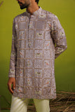 PATOLA LAVENDER SHORT KURTA SET
