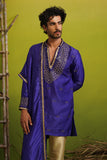 ZOHAYR ROYAL BLUE V-NECK MIRROR KURTA DUPATTA SET