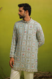 AARSH SKY BLUE SHORT KURTA SET