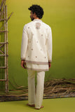 KATHAKALI IVORY SHORT KURTA JACKET SET