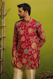 SAHAR HOT PINK SHORT  KURTA SET