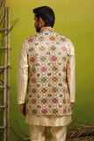 RION GOLDEN SHORT KURTA JACKET SET