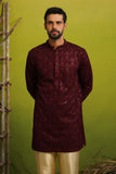 SUKOON WINE SHORT KURTA SET
