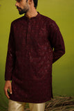 SUKOON WINE SHORT KURTA SET