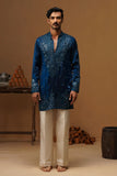 ARYA BLUE  V NECK SHORT KURTA SET