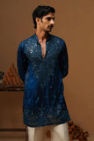 ARYA BLUE  V NECK SHORT KURTA SET