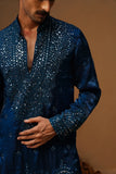 ARYA BLUE  V NECK SHORT KURTA SET
