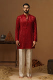 VED RED SHORT KURTA SET