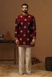 STAR MAROON SHORT KURTA SET