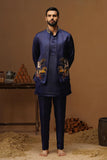 DERBY NAVY BLUE SHORT KURTA JACKET SET