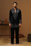 ARYA BLACK V NECK SHORT KURTA SET