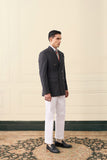 Charcoal Double-Breasted Wool Blazer