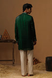 ARYA BOTTLE GREEN  V NECK SHORT KURTA SET