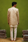 SHAAN GOLD JODHPURI SET WITH V NECK KURTA
