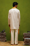 AMBER  IVORY SHORT KURTA SET WITH DUPATTA