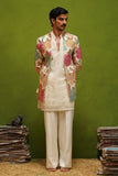 PARTHIV IVORY JODHPURI SET WITH V NECK KURTA