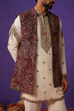 GAGAN WINE SHORT KURTA JACKET SET