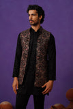 AARIV BLACK SHORT KURTA JACKET SET