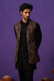 AARIV BLACK SHORT KURTA JACKET SET